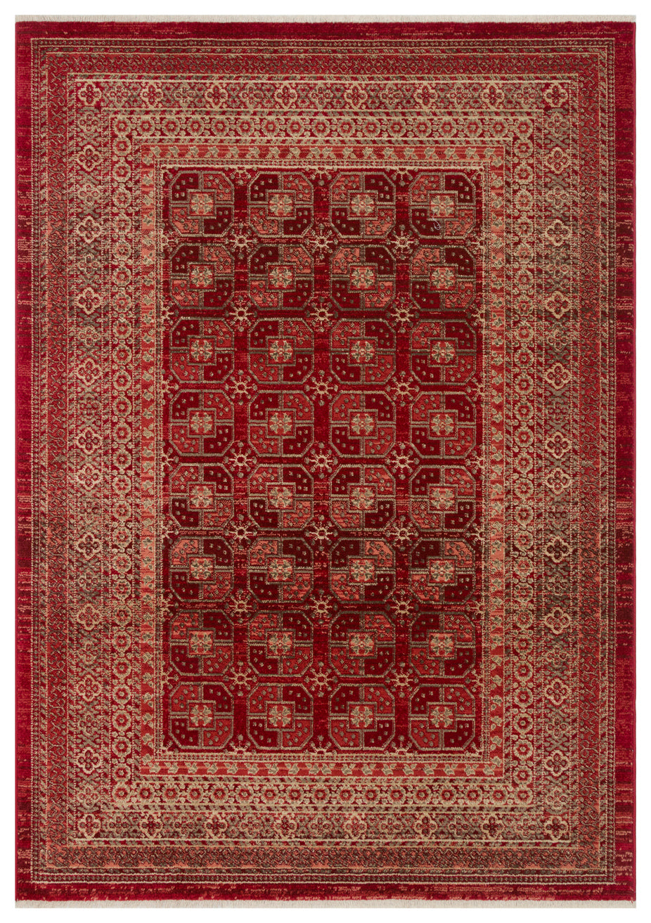 KYBELE 03 Red Sıcak Renk Tonlu Otantik   Makine Dokuması Salon Halısı