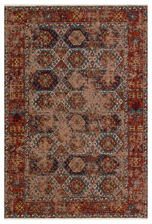 ANADOLU KILIM 03 MULTY Geleneksel Anadolu Motifli Makinede Yıkanabilir Kaymaz Tabanlı Şönil Dokuma Halı