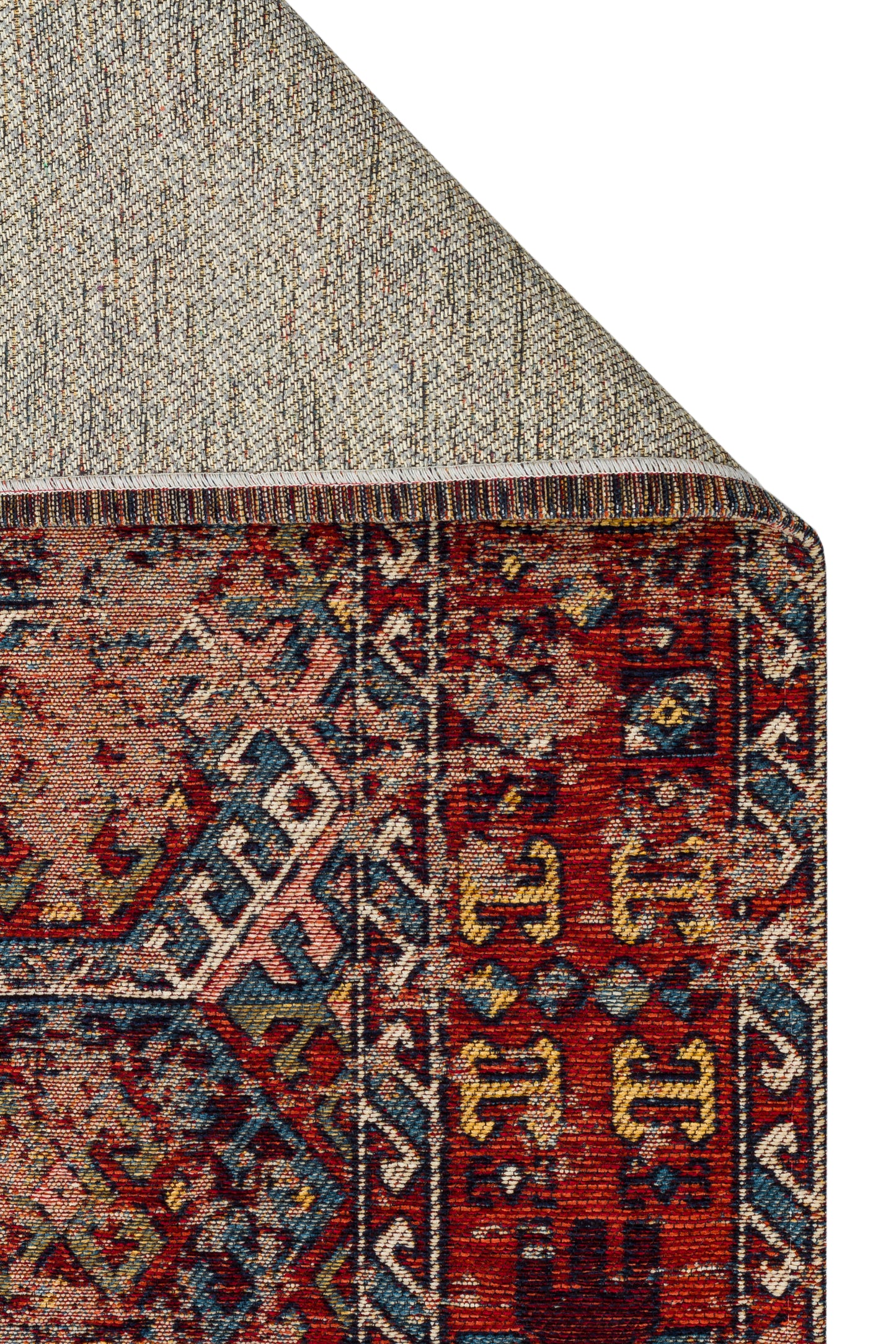 ANADOLU KILIM 03 MULTY Geleneksel Anadolu Motifli Makinede Yıkanabilir Kaymaz Tabanlı Şönil Dokuma Halı