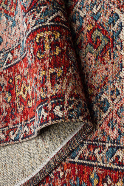 ANADOLU KILIM 03 MULTY Geleneksel Anadolu Motifli Makinede Yıkanabilir Kaymaz Tabanlı Şönil Dokuma Halı