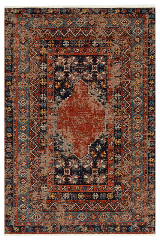 ANADOLU KILIM 04 MULTY Geleneksel Anadolu Motifli Makinede Yıkanabilir Kaymaz Tabanlı Şönil Dokuma Halı