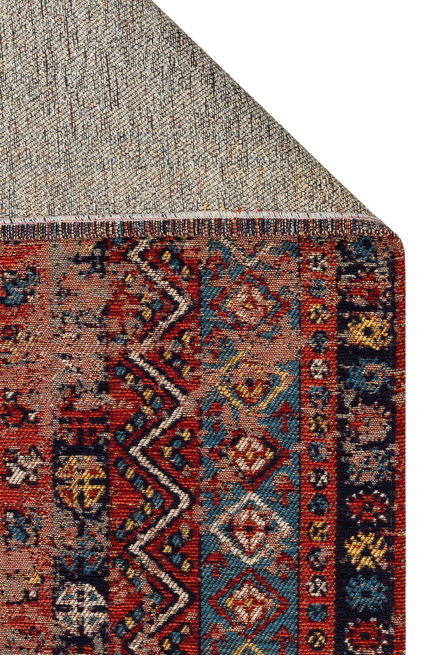 ANADOLU KILIM 04 MULTY Geleneksel Anadolu Motifli Makinede Yıkanabilir Kaymaz Tabanlı Şönil Dokuma Halı