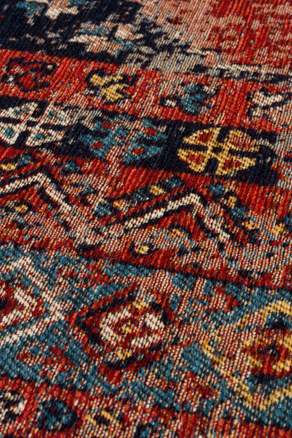 ANADOLU KILIM 04 MULTY Geleneksel Anadolu Motifli Makinede Yıkanabilir Kaymaz Tabanlı Şönil Dokuma Halı