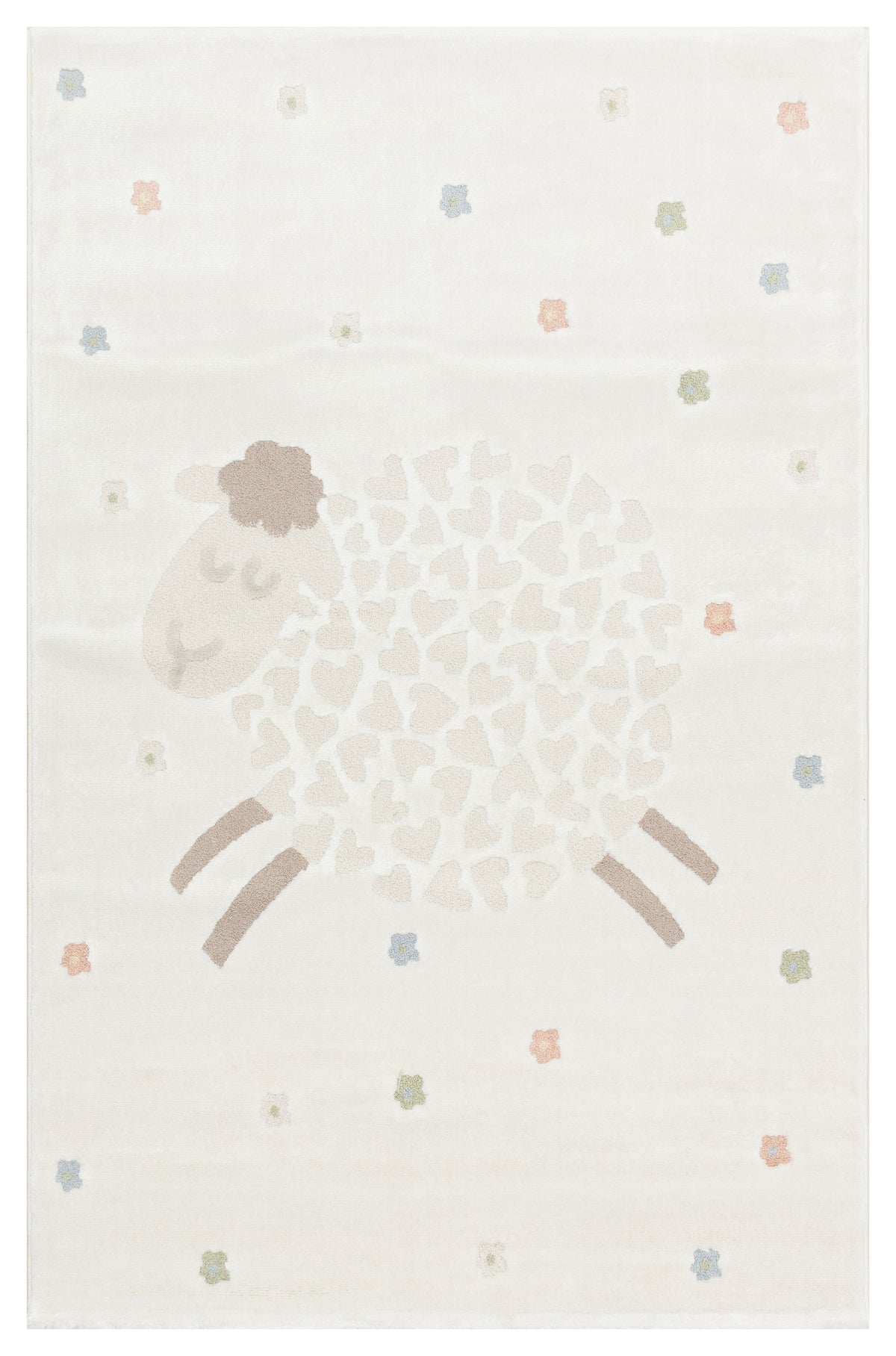 BAMBINO 02 CREAM MULTY Pastel Renkli Hav ve Toz Vermeyen Çocuk Halısı