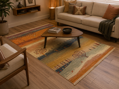 NOMAD 12  TERRA Makinede  Yıkanabilir Çift Taraflı Otantik Dokuma Kilim