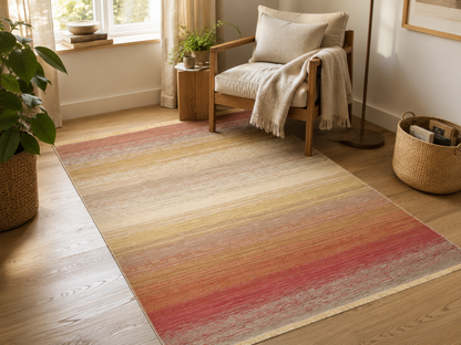 KUTNU KİLİM NATURAL TERRA Ombre Renk Geçişli Yıkanabilir Çift Taraflı  Modern Kilim