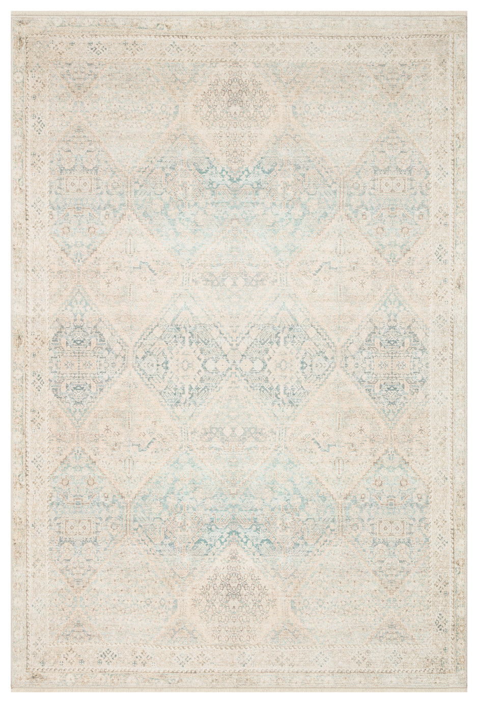 GRACE 04 SKY  Pastel Tonlara Sahip Vintage Desenli Şık Salon Halısı