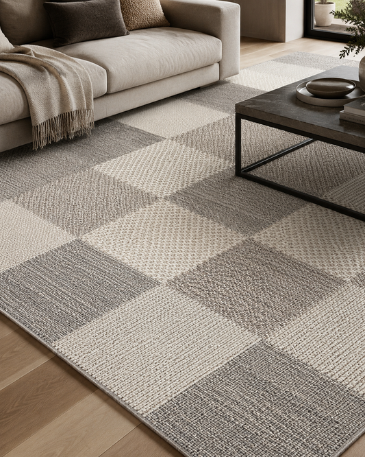 MONO  01 GREY  Hav Toz Vermez Kaymaz Tabanlı İnce Modern Mutfak Halısı