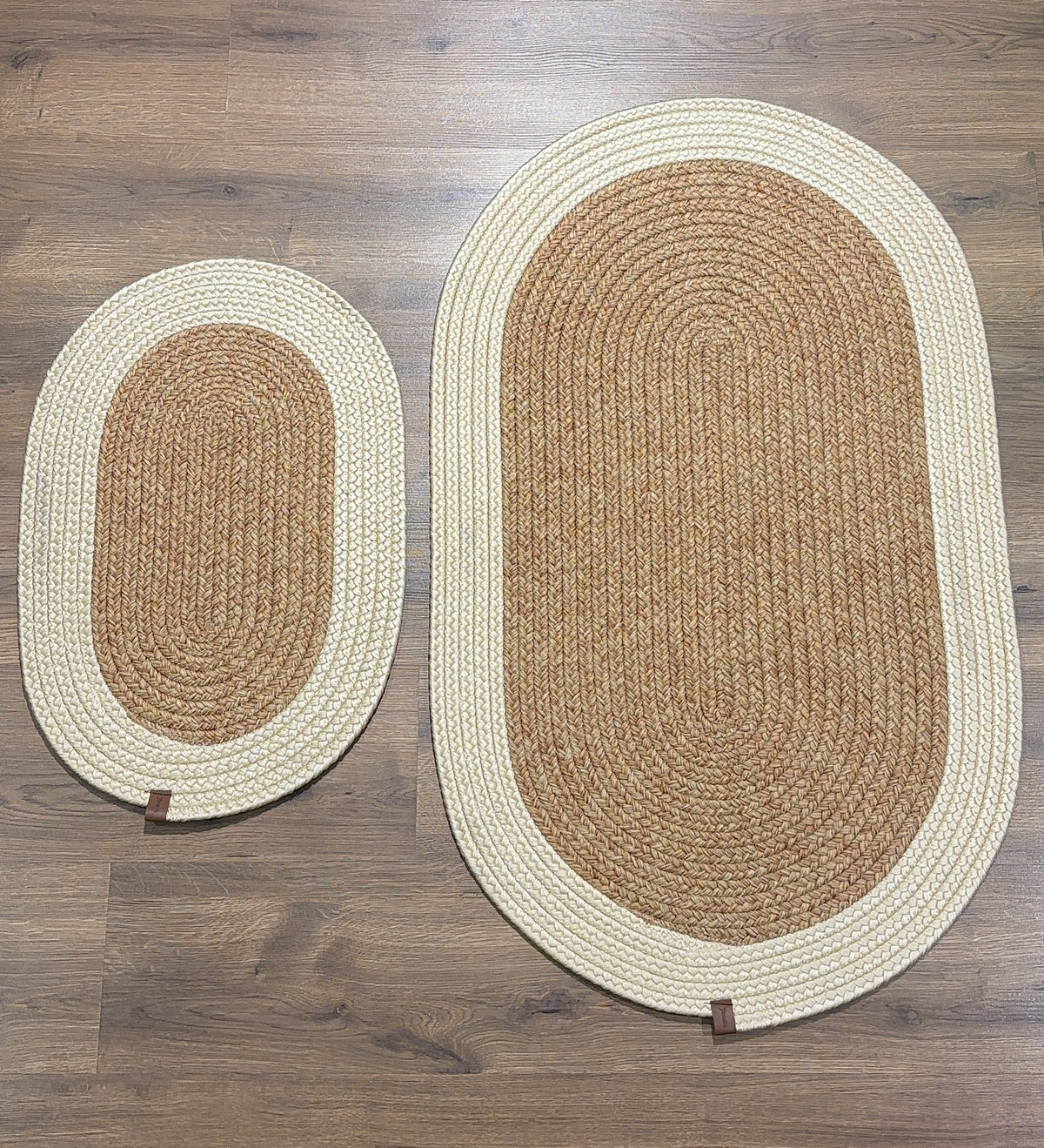 Patna Natural White Jüt Hasır Örgü Banyo Paspası Takımı ,Yıkanabilir Banyo Halısı Klozet Takım