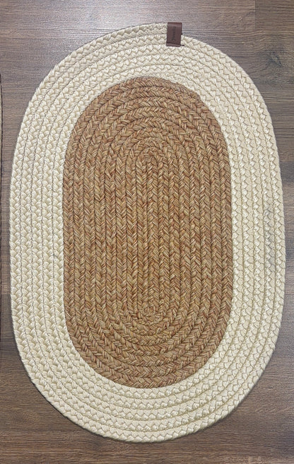 Patna Natural White Jüt Hasır Örgü Banyo Paspası Takımı ,Yıkanabilir Banyo Halısı Klozet Takım