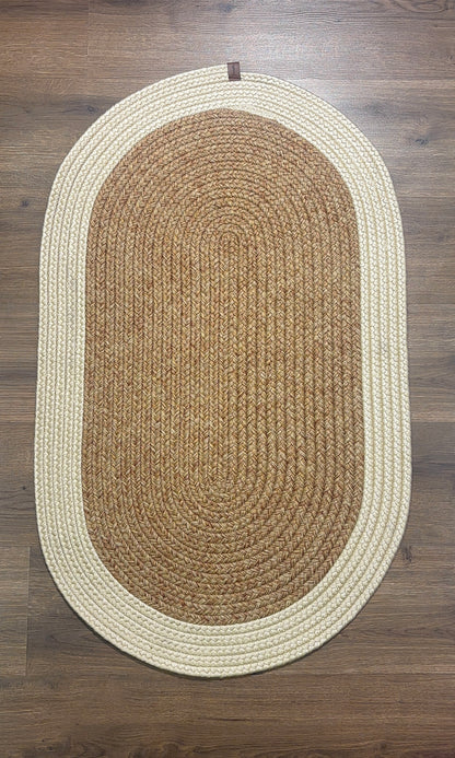 Patna Natural White Jüt Hasır Örgü Banyo Paspası Takımı ,Yıkanabilir Banyo Halısı Klozet Takım
