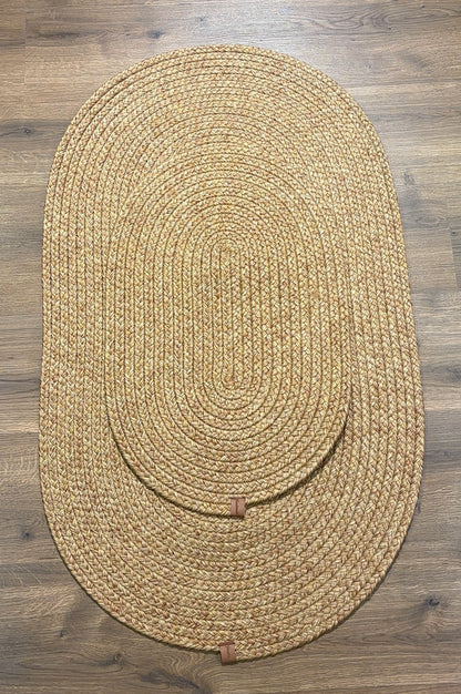 Patna Natural  Jüt Hasır Örgü Banyo Paspası Takımı ,Yıkanabilir Banyo Halısı Klozet Takım
