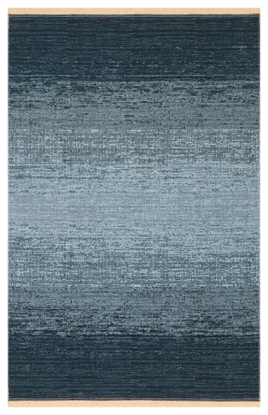 KUTNU KİLİM  01 ANTRASIT BLUE  Ombre Renk Geçişli Makinede Yıkanabilir Çift Taraflı Modern Kilim