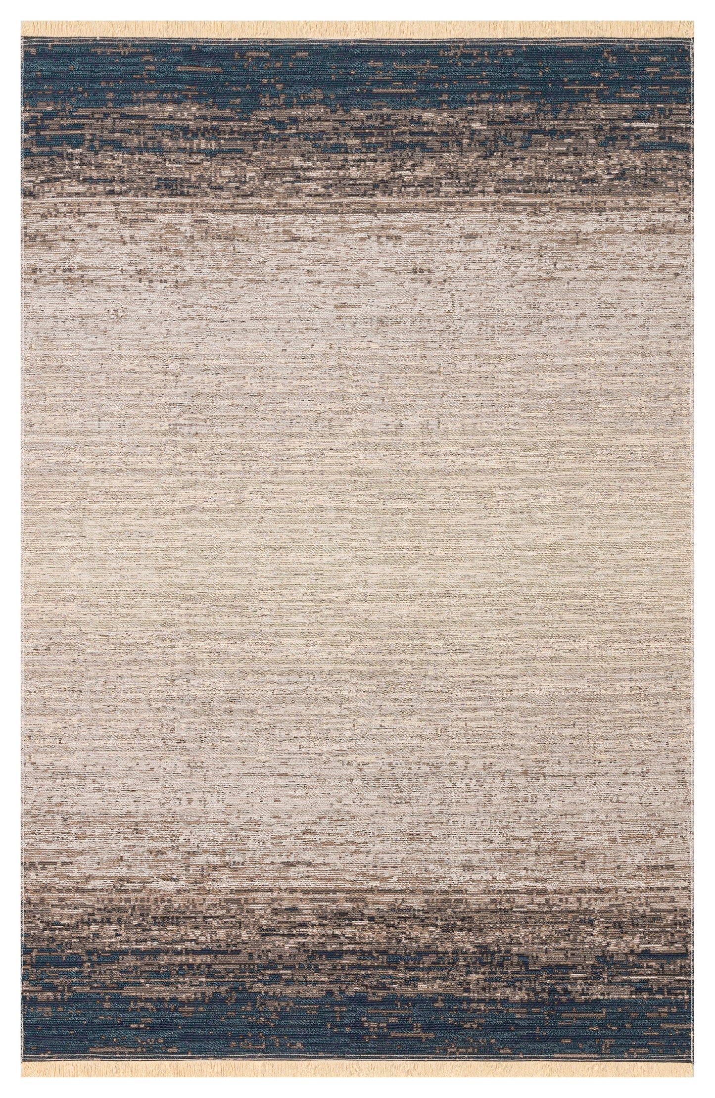 KUTNU KİLİM  01 MARINE BEIGE Ombre Renk Geçişli Makinede Yıkanabilir Çift Taraflı Modern Kilim
