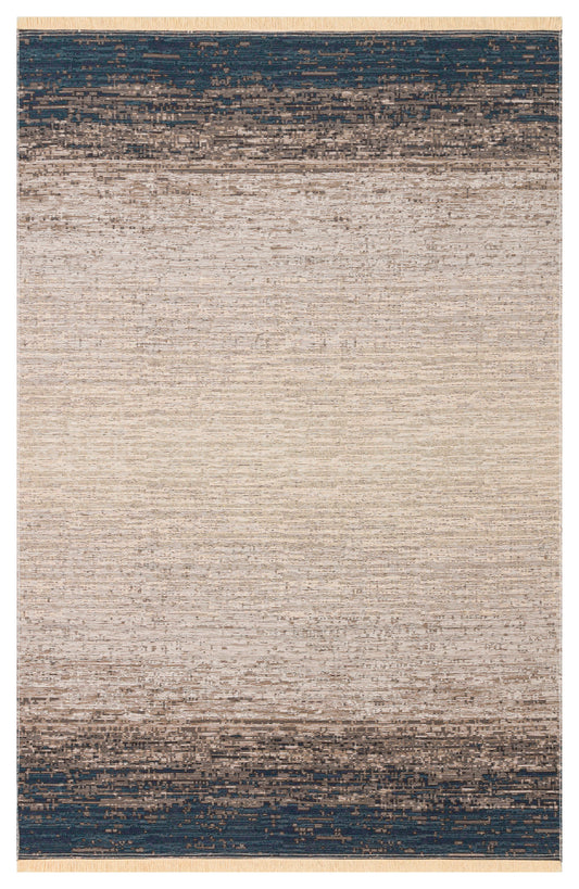 KUTNU KİLİM  01 MARINE BEIGE Ombre Renk Geçişli Makinede Yıkanabilir Çift Taraflı Modern Kilim