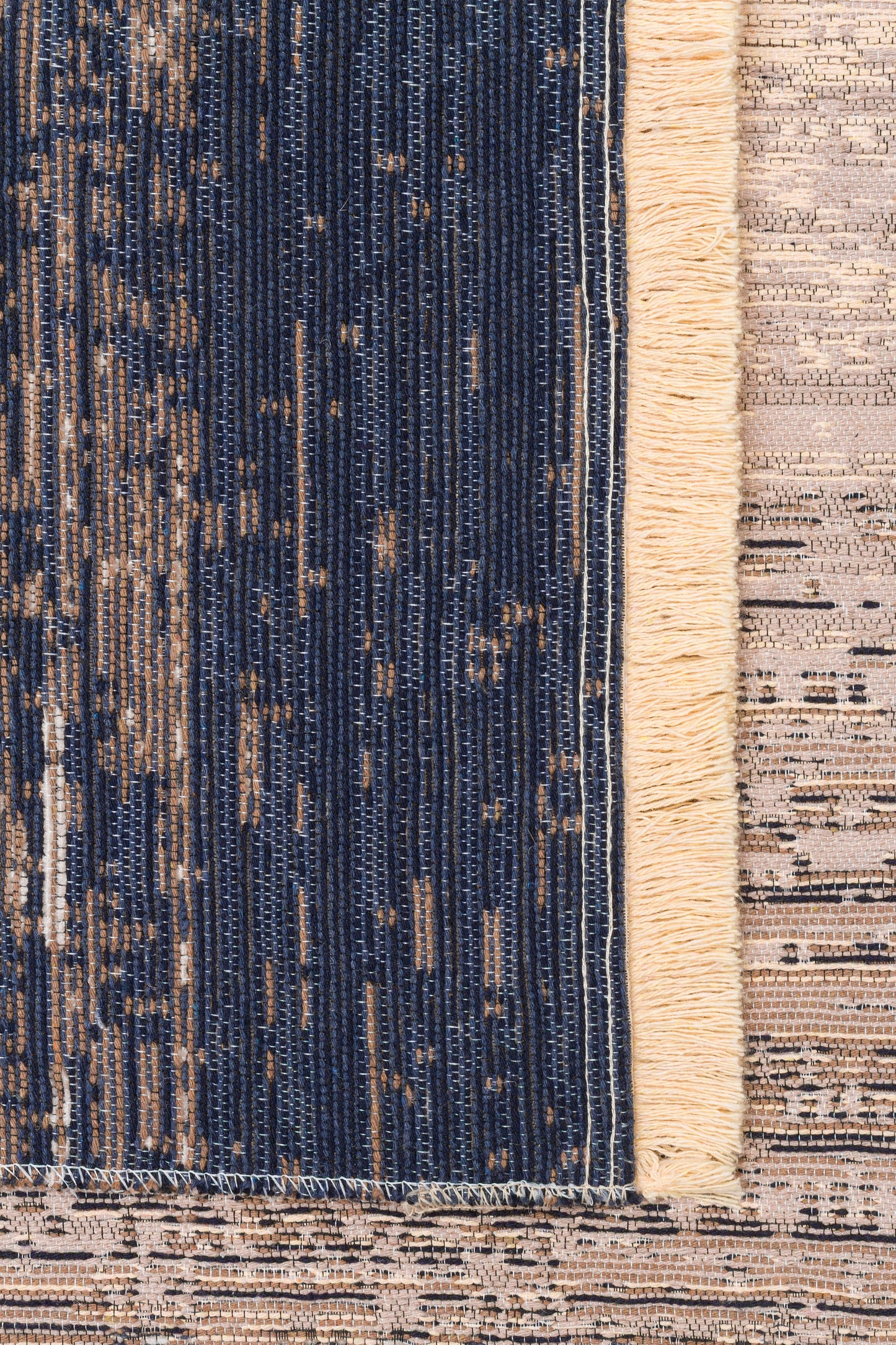 KUTNU KİLİM  01 MARINE BEIGE Ombre Renk Geçişli Makinede Yıkanabilir Çift Taraflı Modern Kilim