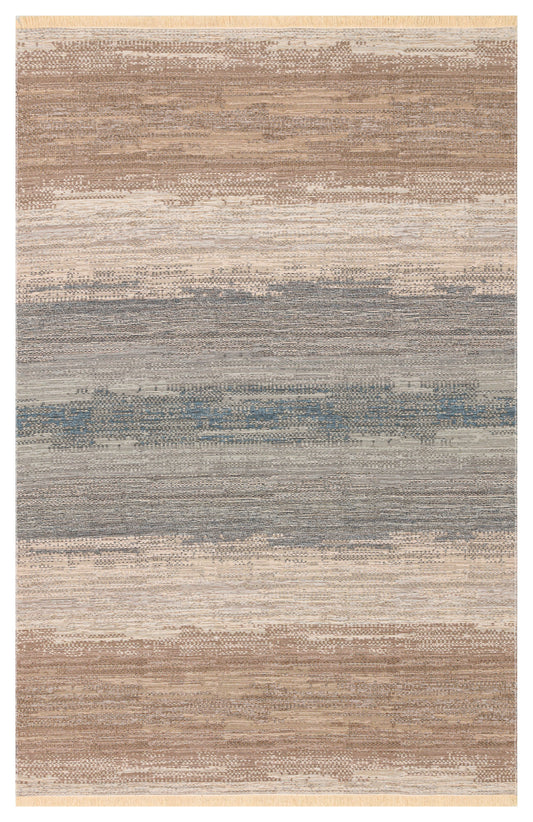 KUTNU KİLİM 03 BEIGE BLUE  Ombre Renk Geçişli Yıkanabilir Çift Taraflı Modern Kilim