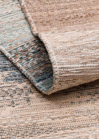 KUTNU KİLİM 03 BEIGE BLUE  Ombre Renk Geçişli Yıkanabilir Çift Taraflı Modern Kilim