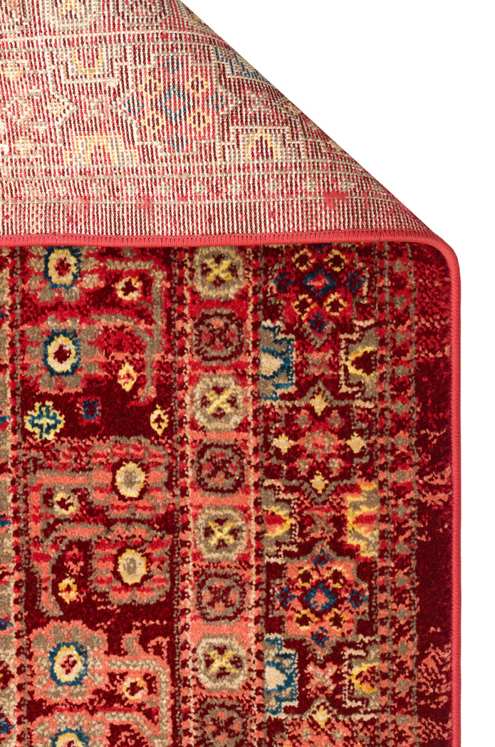 KYBELE XW 05 RED Sıcak Renk Tonlu Otantik Kırmızı  Makine Dokuması Salon Halısı