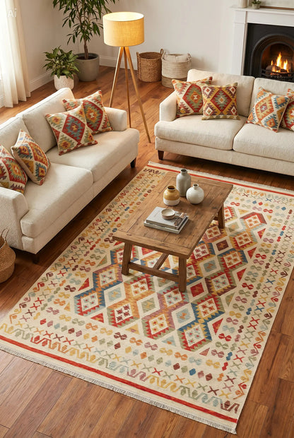 NOMAD 08 LIGHT MULTY  Makinede  Yıkanabilir Çift Taraflı Otantik Dokuma Kilim