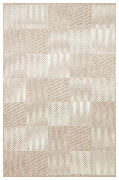 MONO  01 BEIGE Hav Toz Vermez Kaymaz Tabanlı İnce Modern Mutfak Halısı