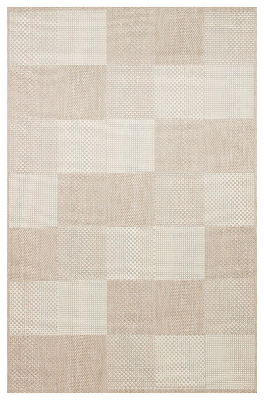 MONO  01 BEIGE Hav Toz Vermez Kaymaz Tabanlı İnce Modern Mutfak Halısı