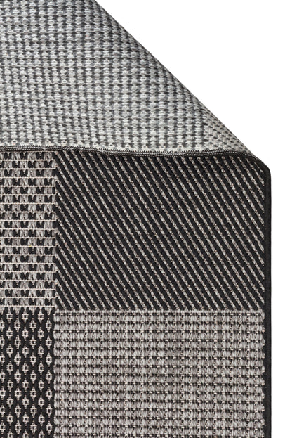MONO  01 DARK GREY  Hav Toz Vermez Kaymaz Tabanlı İnce Modern Mutfak Halısı