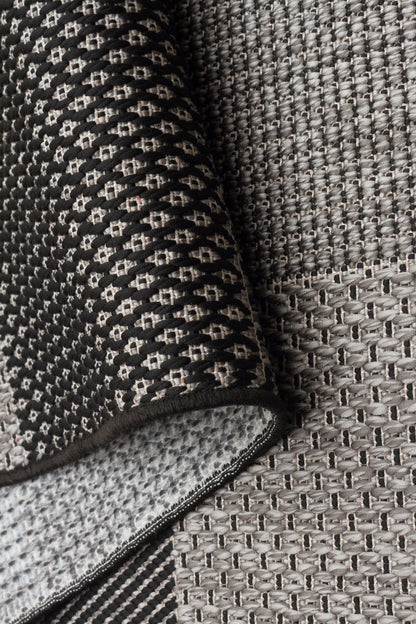 MONO  01 DARK GREY  Hav Toz Vermez Kaymaz Tabanlı İnce Modern Mutfak Halısı