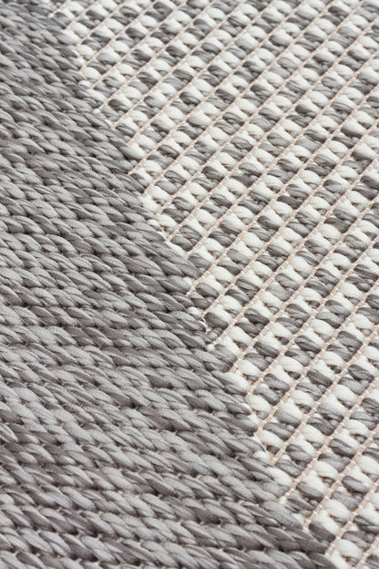 MONO 03 GREY  Hav Toz Vermez Kaymaz Tabanlı İnce Modern Mutfak Halısı