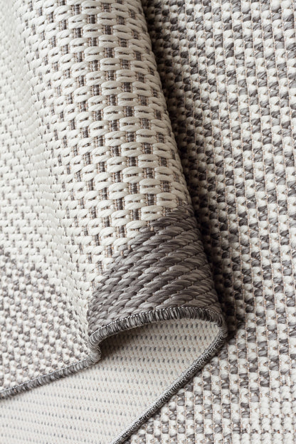 MONO 03 GREY  Hav Toz Vermez Kaymaz Tabanlı İnce Modern Mutfak Halısı
