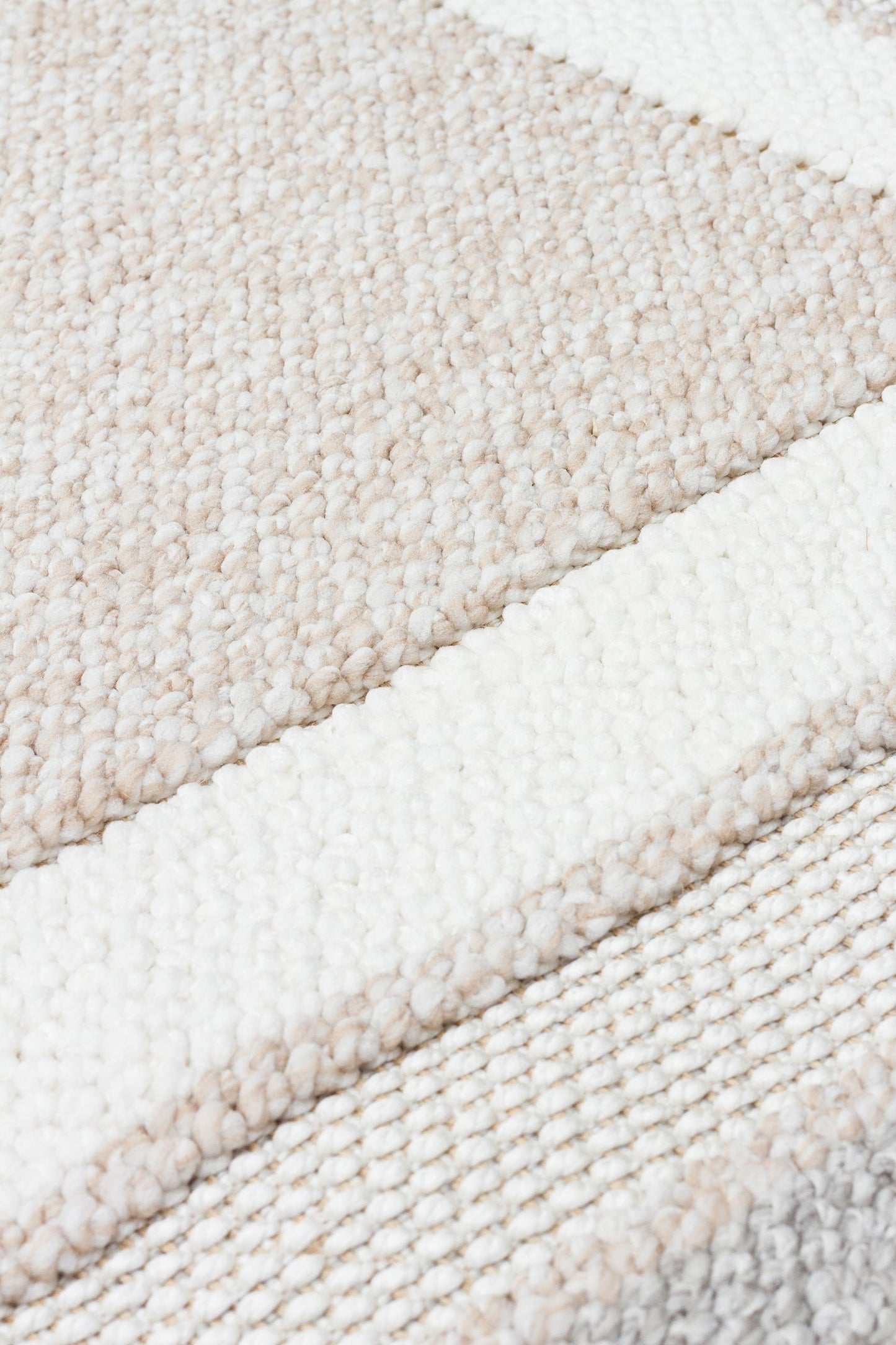MOTTO 04 BEIGE GREY Yumuşak Tuşeli Örgü Dokuma Modern Makine Halısı