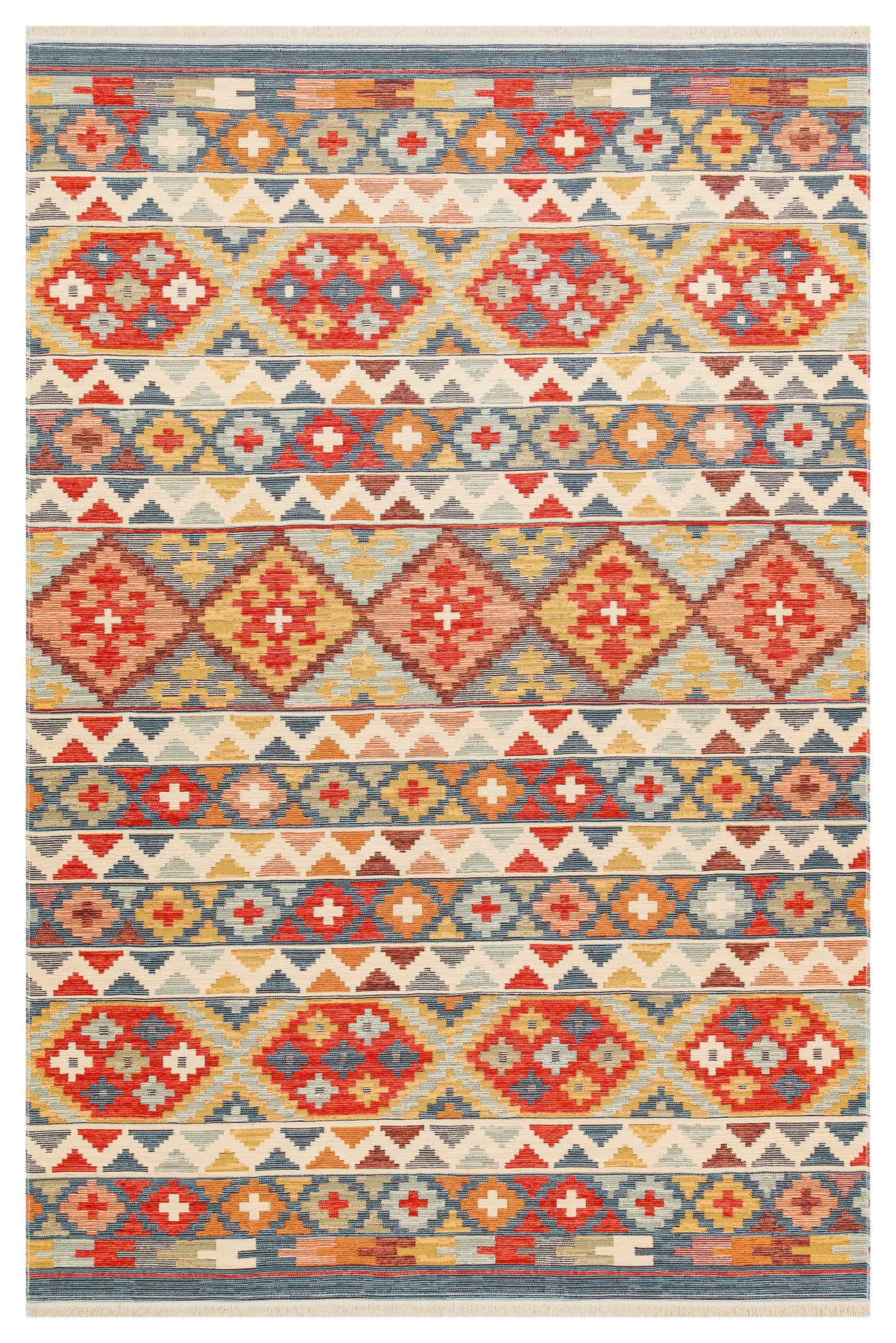 NOMAD  02 AQUA Makinede  Yıkanabilir  Çift Taraflı Otantik Dokuma  Kilim