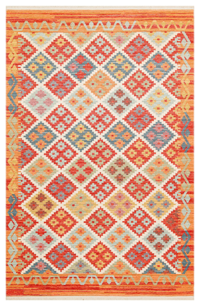 NOMAD 05 TERRA Makinede  Yıkanabilir  Çift Taraflı Otantik Dokuma  Kilim