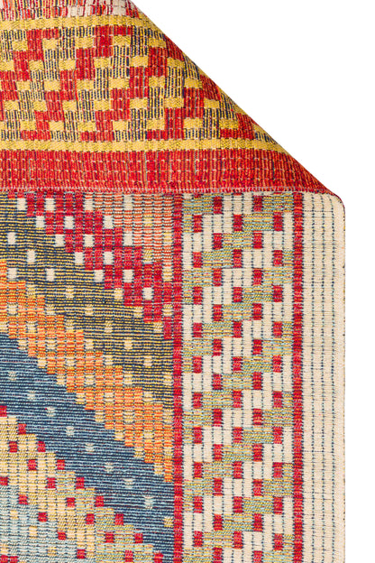 NOMAD 10 RED Makinede Yıkanabilir Çift Taraflı  Otantik Dokuma Kilim