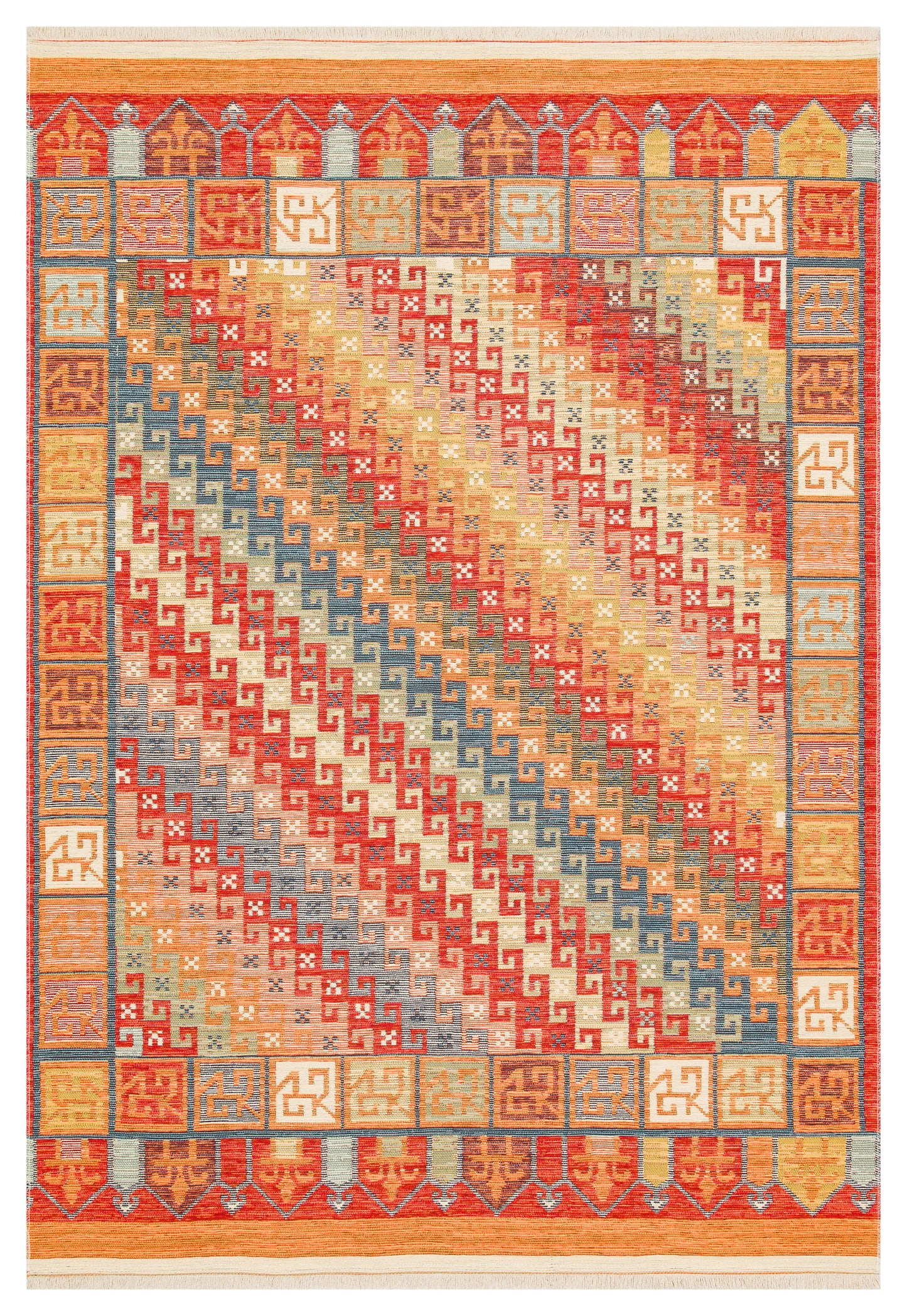 NOMAD  11 TERRA Makinede  Yıkanabilir Çift Taraflı Otantik Dokuma Kilim