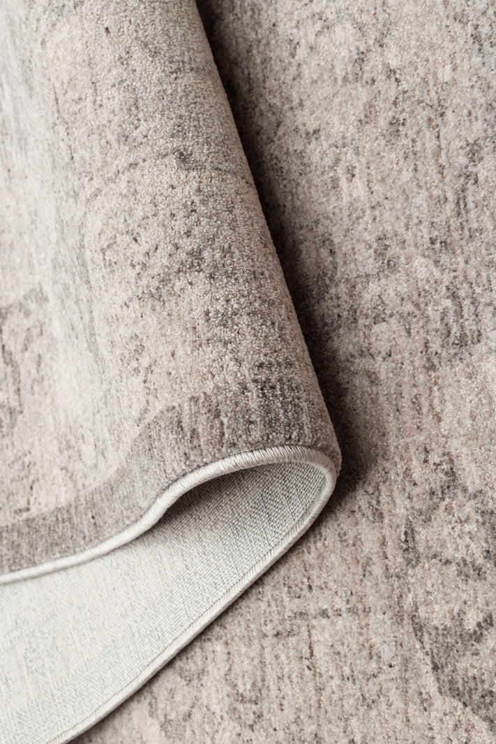 SHIRAZ 01 GREY   Vintage Eskitme Desenli Modern  Yumuşak Dokulu Makine Dokuması Salon Halısı