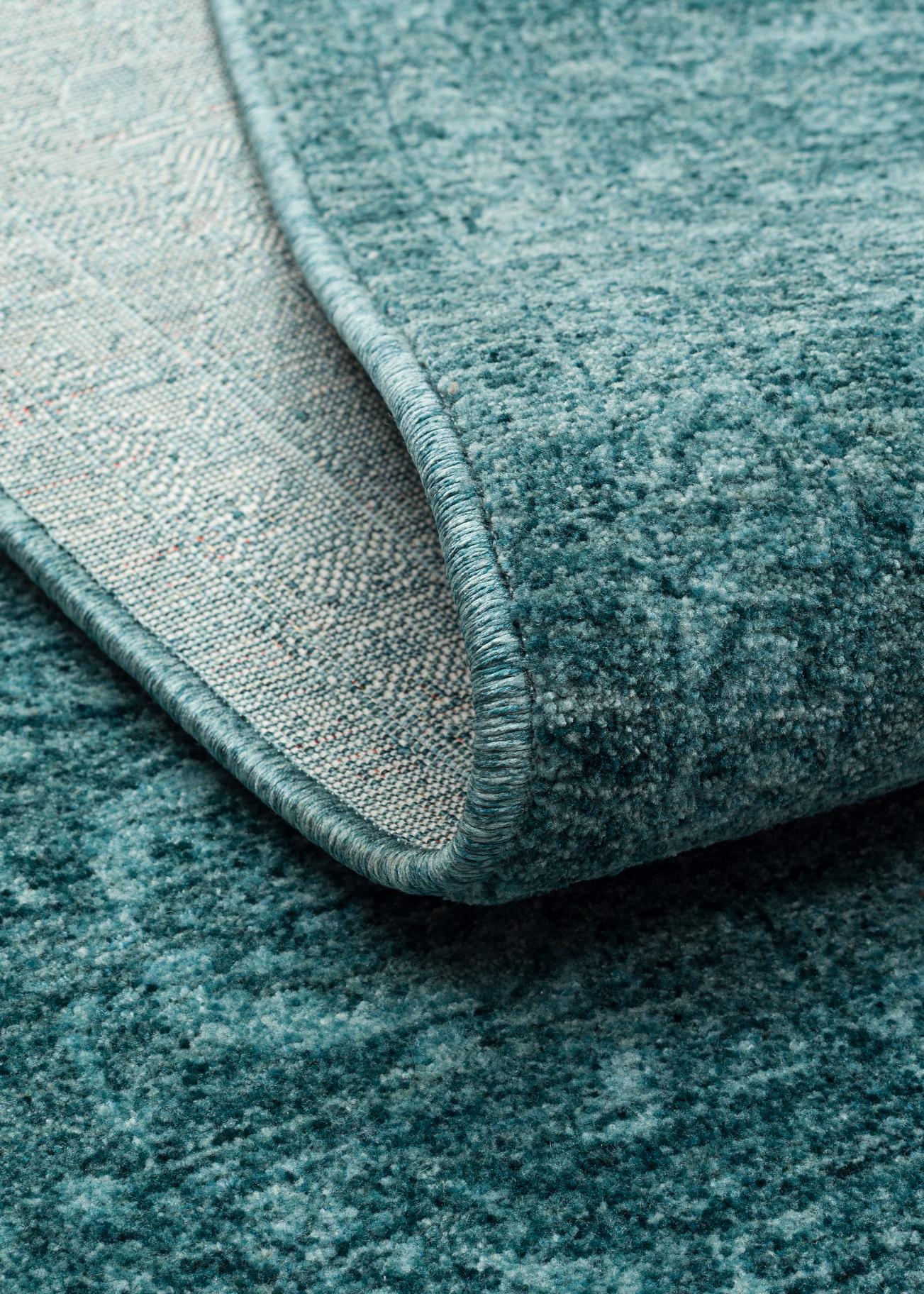 SHIRAZ 03 TURQUOISE Vintage Eskitme Desenli Modern Yumuşak Dokulu Makine Halısı