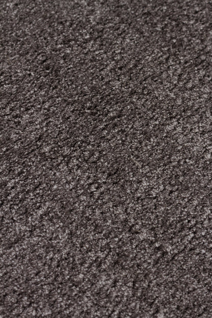 ZEN  01 Anthracite Yuvarlak  Hav Toz Vermez Yumuşak Tuşeli Zarif Tek Renkli Antrasit Makine Halısı