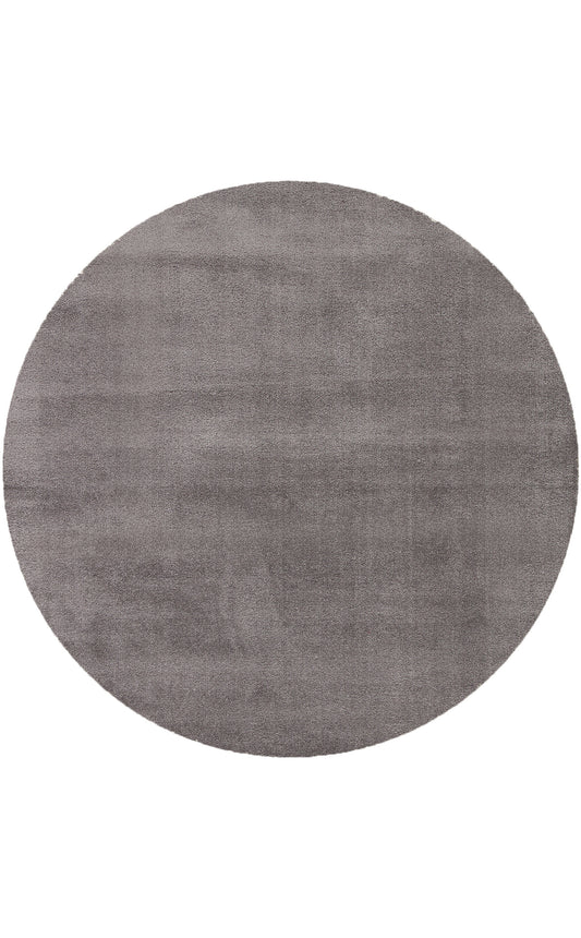 ZEN  01 Anthracite Yuvarlak  Hav Toz Vermez Yumuşak Tuşeli Zarif Tek Renkli Antrasit Makine Halısı