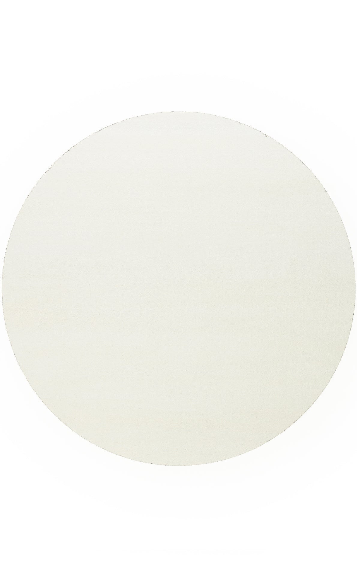 ZEN  01 White Yuvarlak  Hav Toz Vermez Yumuşak Tuşeli Zarif Tek Renkli Beyaz Makine Halısı