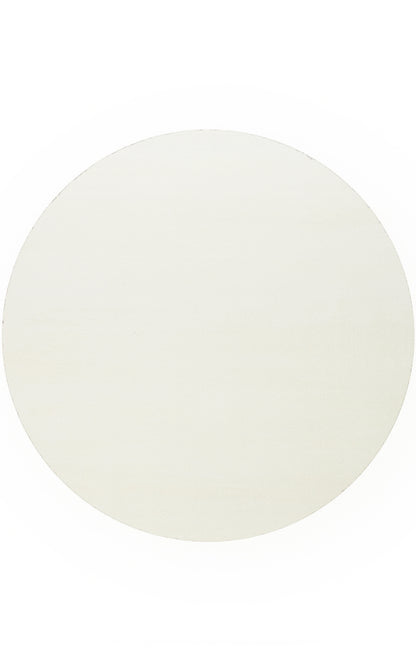 ZEN  01 White Yuvarlak  Hav Toz Vermez Yumuşak Tuşeli Zarif Tek Renkli Beyaz Makine Halısı