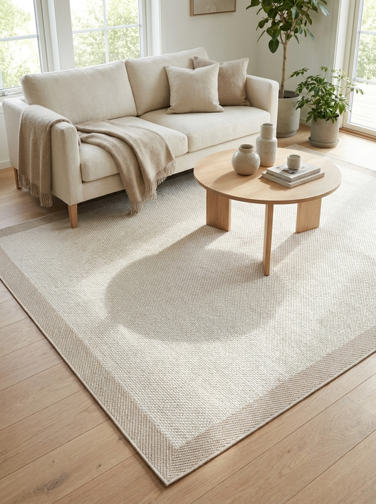 MONO  05 CREAM BEIGE Hav Toz Vermez Kaymaz Tabanlı İnce Halı