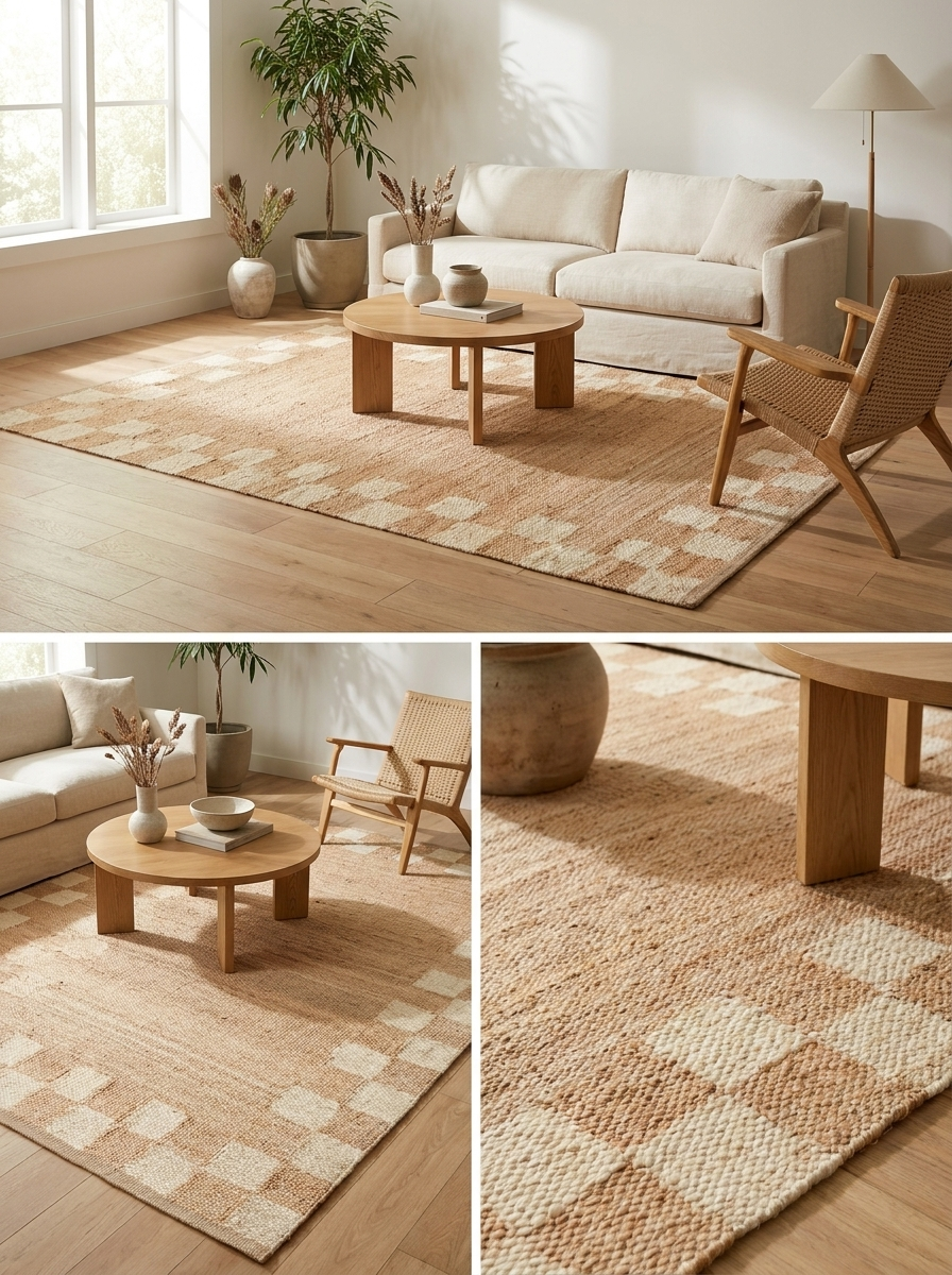 ECHO 13 NATURAL WHITE XW Jüt ile Üretilen El Dokuma Sisal Kilim